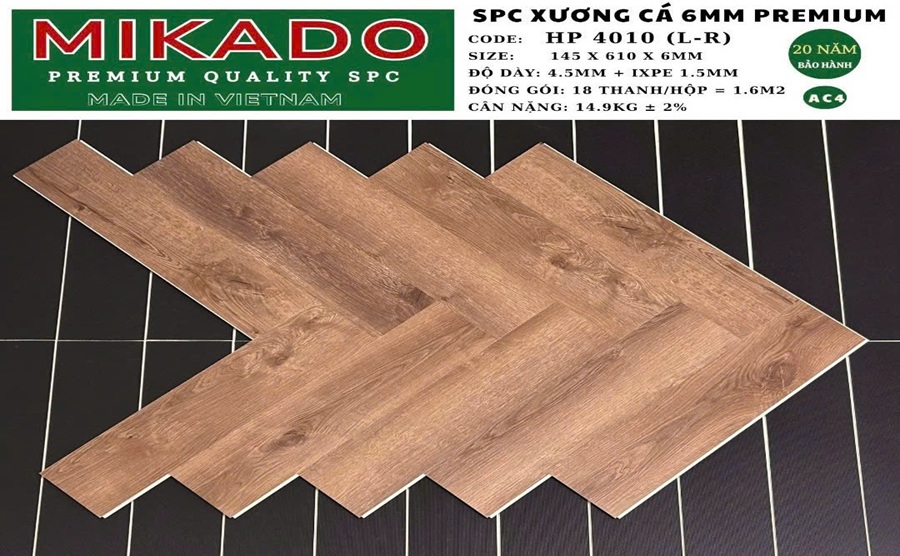 Sàn nhựa xương cá Mikado 6mm HP 4010